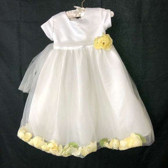 Us Angels Other - Flower girl dress white with yellow roses